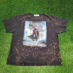 Assassins Creed Shirt XL 24x28 Baggy Bleached Black Flag
